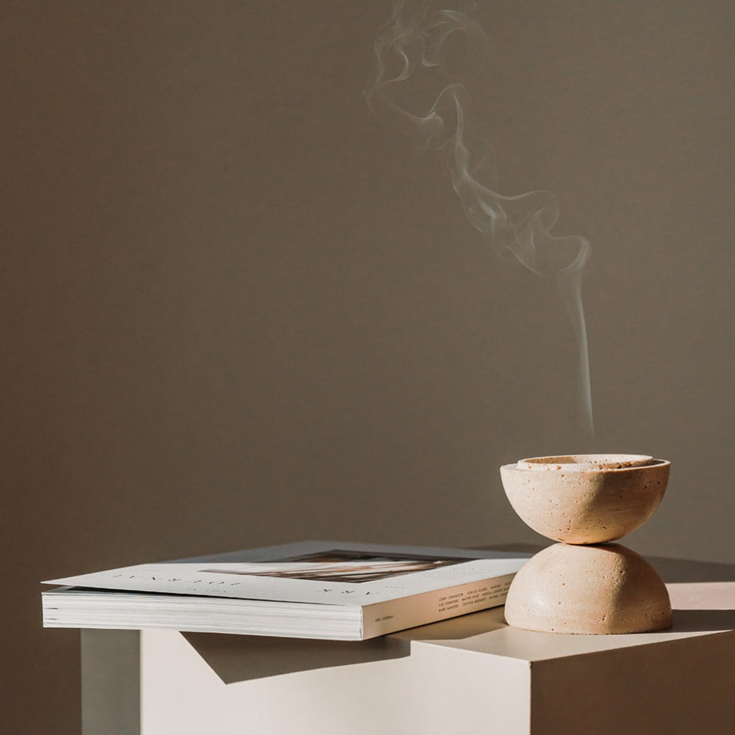 travertine incense burner
