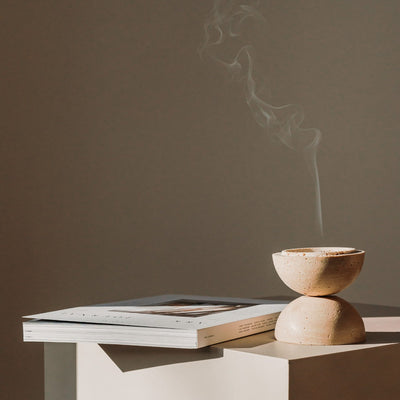 travertine incense burner